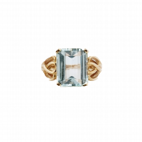 Estate Emerald-Cut Aquamarine Ring