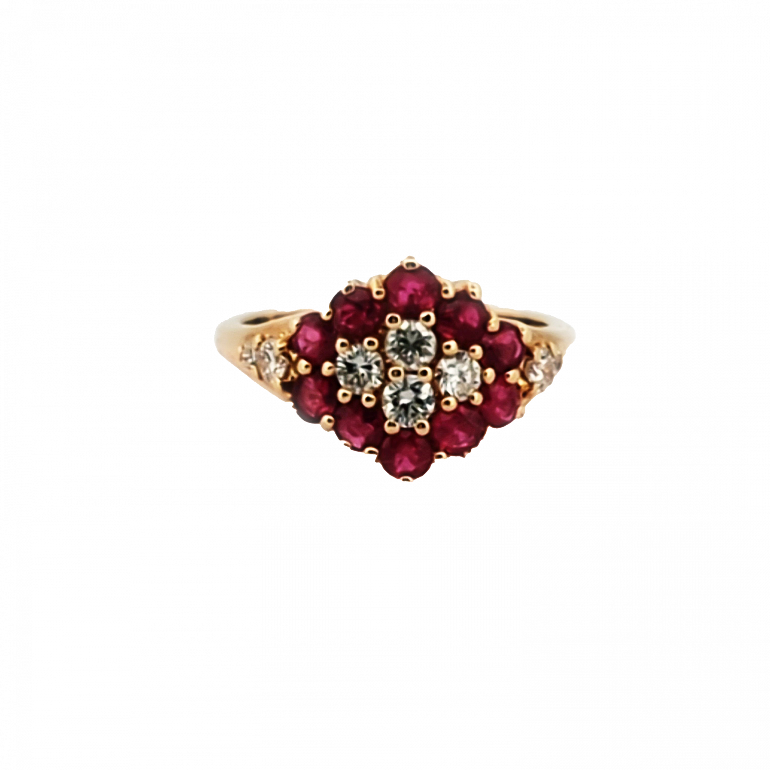 Estate Diamond & Ruby Halo Ring