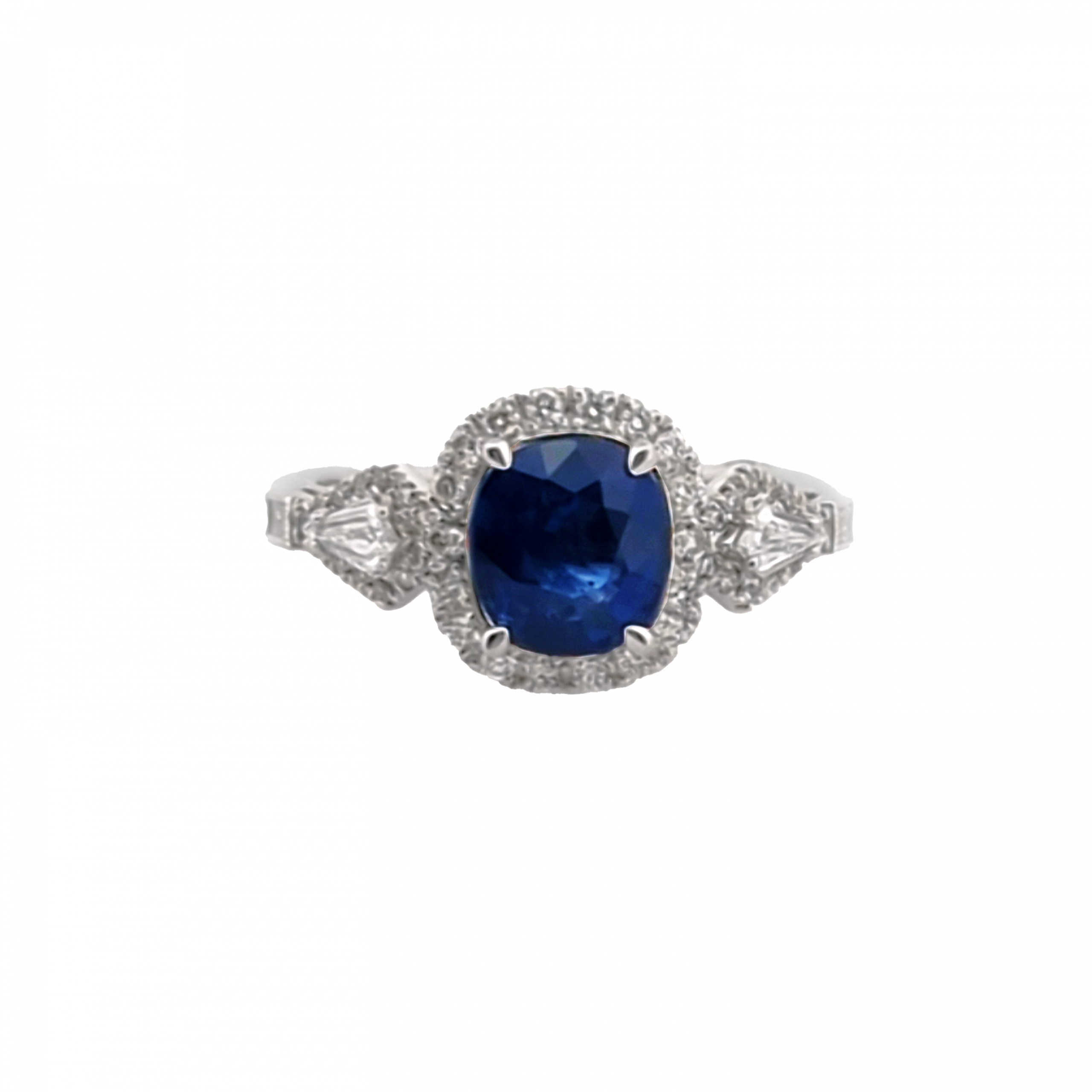 Estate Sapphire & Diamond Halo Ring