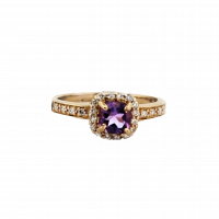 Estate Amethyst & Diamond Halo Ring