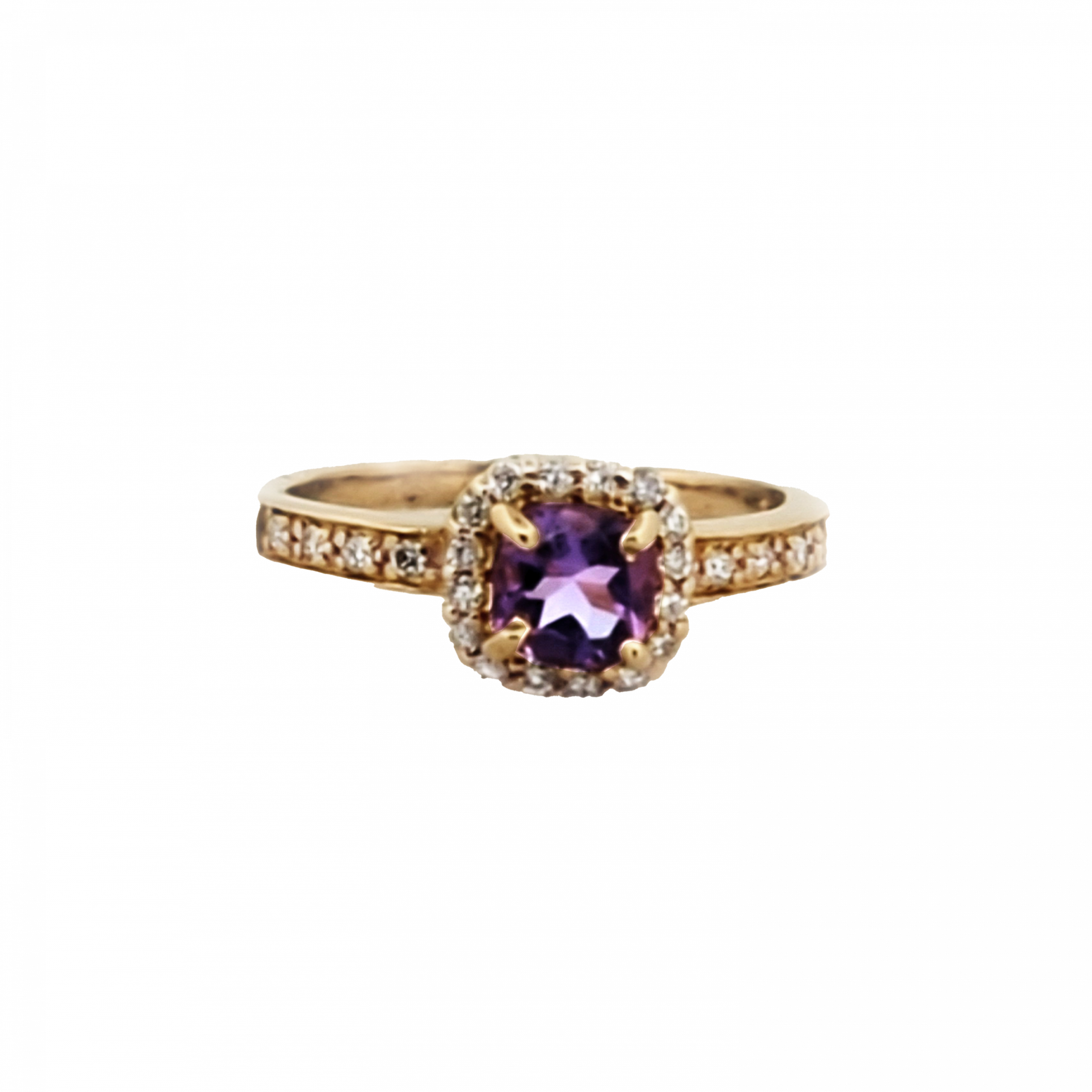 Estate Amethyst & Diamond Halo Ring