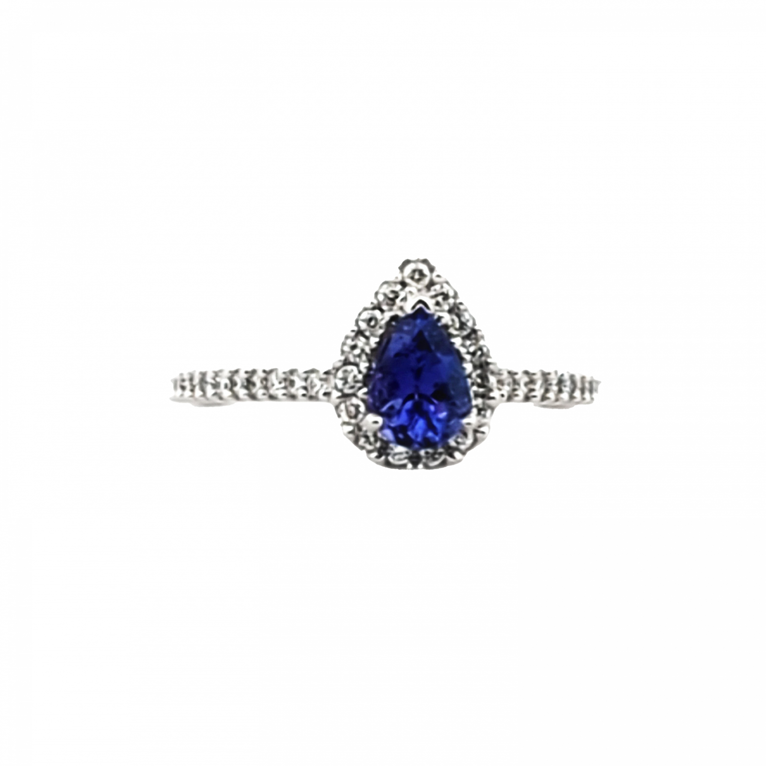 Estate Pear-Shape Tanzanite & Diamond Ring