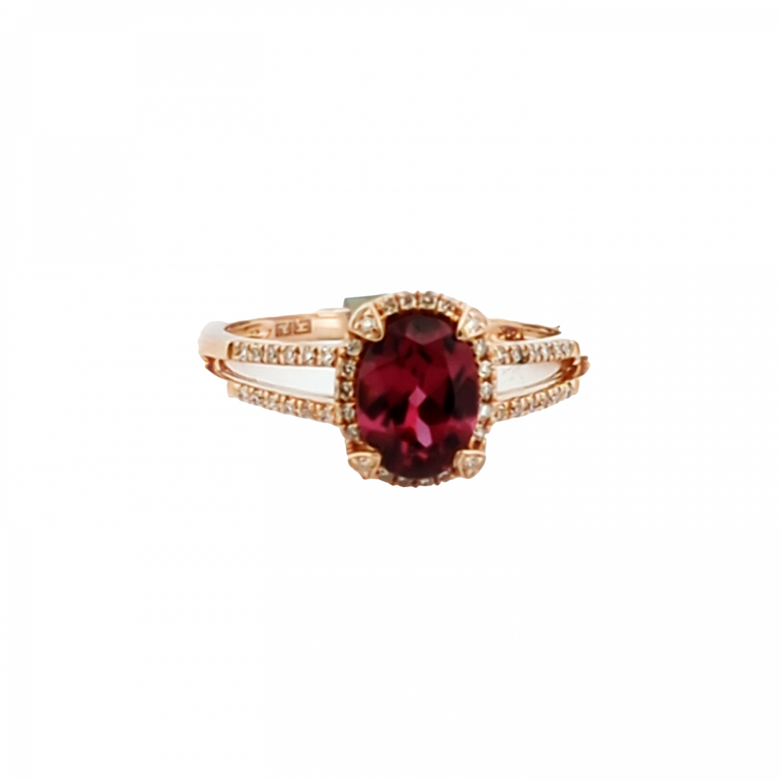 Estate Oval Garnet & Diamond Ring