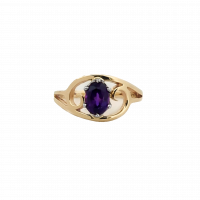 GB Jewelers Design Oval-Faceted Amethyst Ring