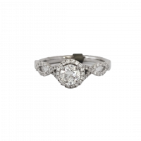 Estate Diamond Halo Twist-Shank Ring