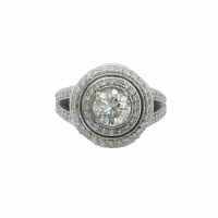 Estate Diamond Double Halo Ring