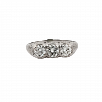 Estate Diamond 3-Stone Filigree Ring