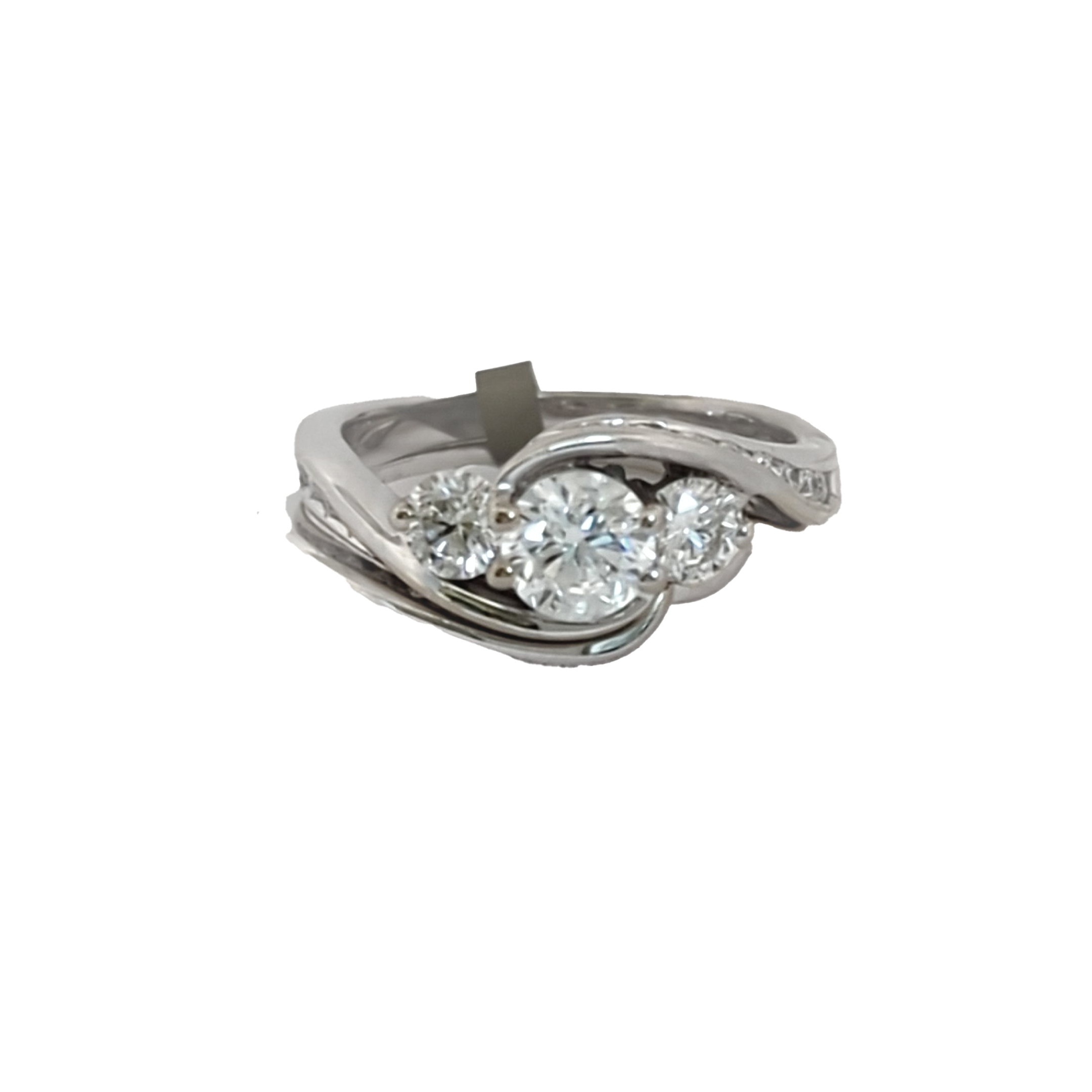 Estate Diamond Bypass 3-Stone Wedding Set