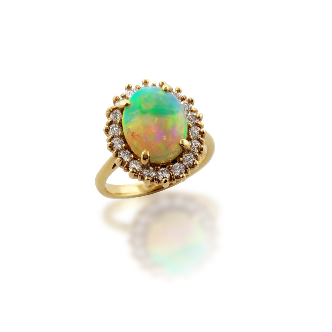 GB Jewelers Design Opal & Diamond Ring