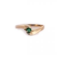 Round Emerald & Diamond Ring