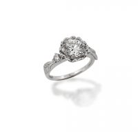 GB Jewelers Design Diamond Heart Floral Ring