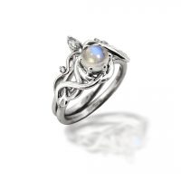 GB Jewelers Design Vine Over Moonstone Wedding Set