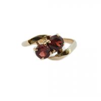 Estate 2 Stone Garnet Bypass Ring