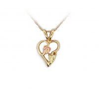 Estate Black Hills Gold Heart Pendant