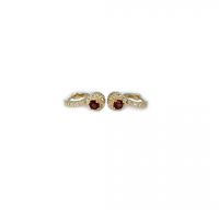 Estate Garnet & Diamond Halo Earrings