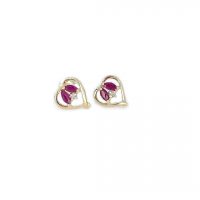 Estate Ruby & Diamond Earrings