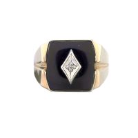 Estate Onyx & Diamond Ring