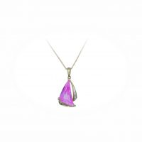 Estate Pink Lab-Sapphire Sailboat Pendant
