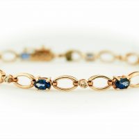 Estate Lab-Sapphire & Diamond Bracelet