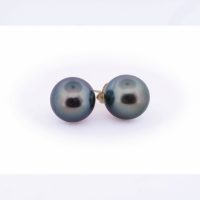Estate Tahitian Pearl Stud Earrings