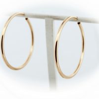 Estate Gold Hollow Hoop Earrings